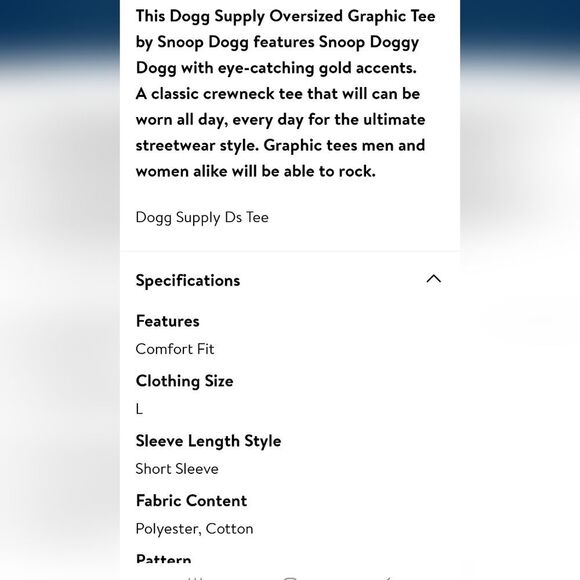 Dogg Supply By Snoop Dogg Oversized Drop Shoulder Graphic S/S T-Shirt - Picture 7 of 10